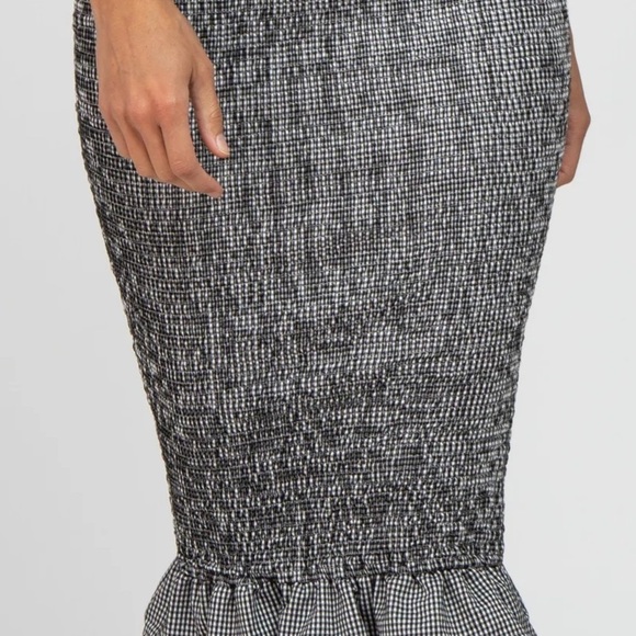 MABLE Anthropology Black Gingham Smock Fitted Tie Dress Women’s Size Small - Picture 10 of 12